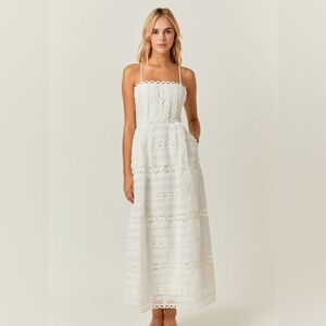 Endless Rose white eyelet dress lace midi